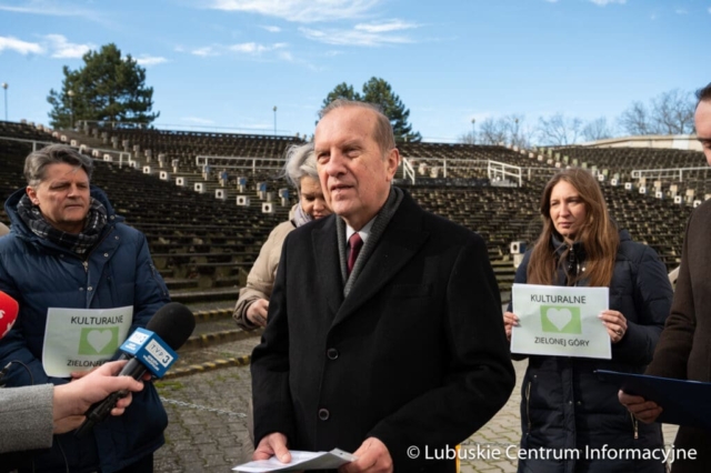 Konferencja prasowa nt. amfiteatru w Zielonej Górze Konferencja prasowa nt. amfiteatru w Zielonej Górze