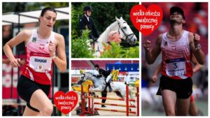 Kolaż ze zdjęć dwojga sportowców