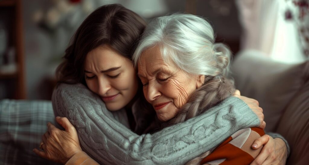 Dwie ściskające się kobiety