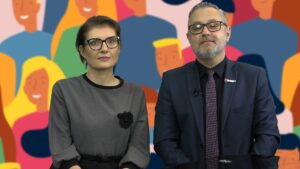 Prof. Dorota Szaban z UZ i Robert Wróbel, p.o. Dyrektora Urzędu Statystycznego w Zielonej Górze